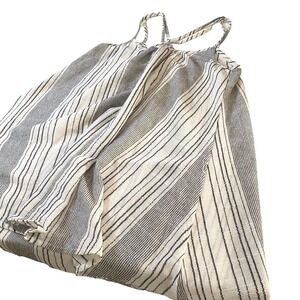 Mahina Striped Linen‎ Sundress Women's Size S Coastal Beachy Vacation Travel
